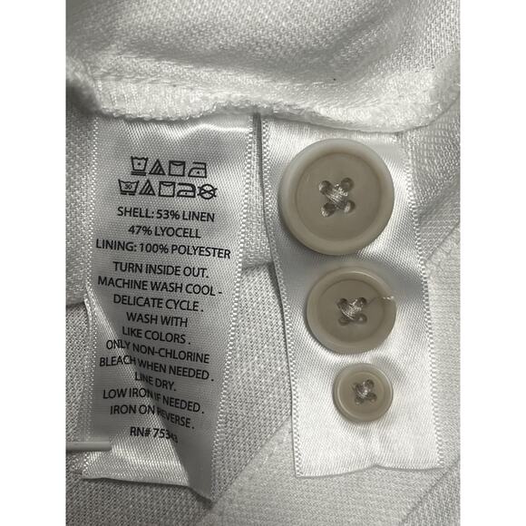 Daniel Hechter White Linen Blend Blazer Mens XL Two Button Casual Sport Coat - Picture 6 of 11